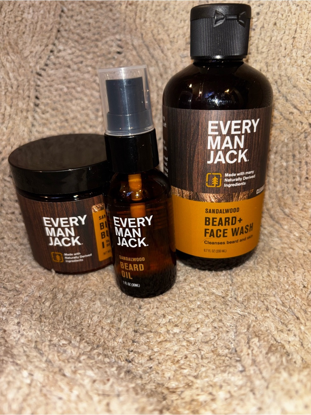 Every Man Jack Sandalwood Beard Butter Oil & Face Wash Set NEW